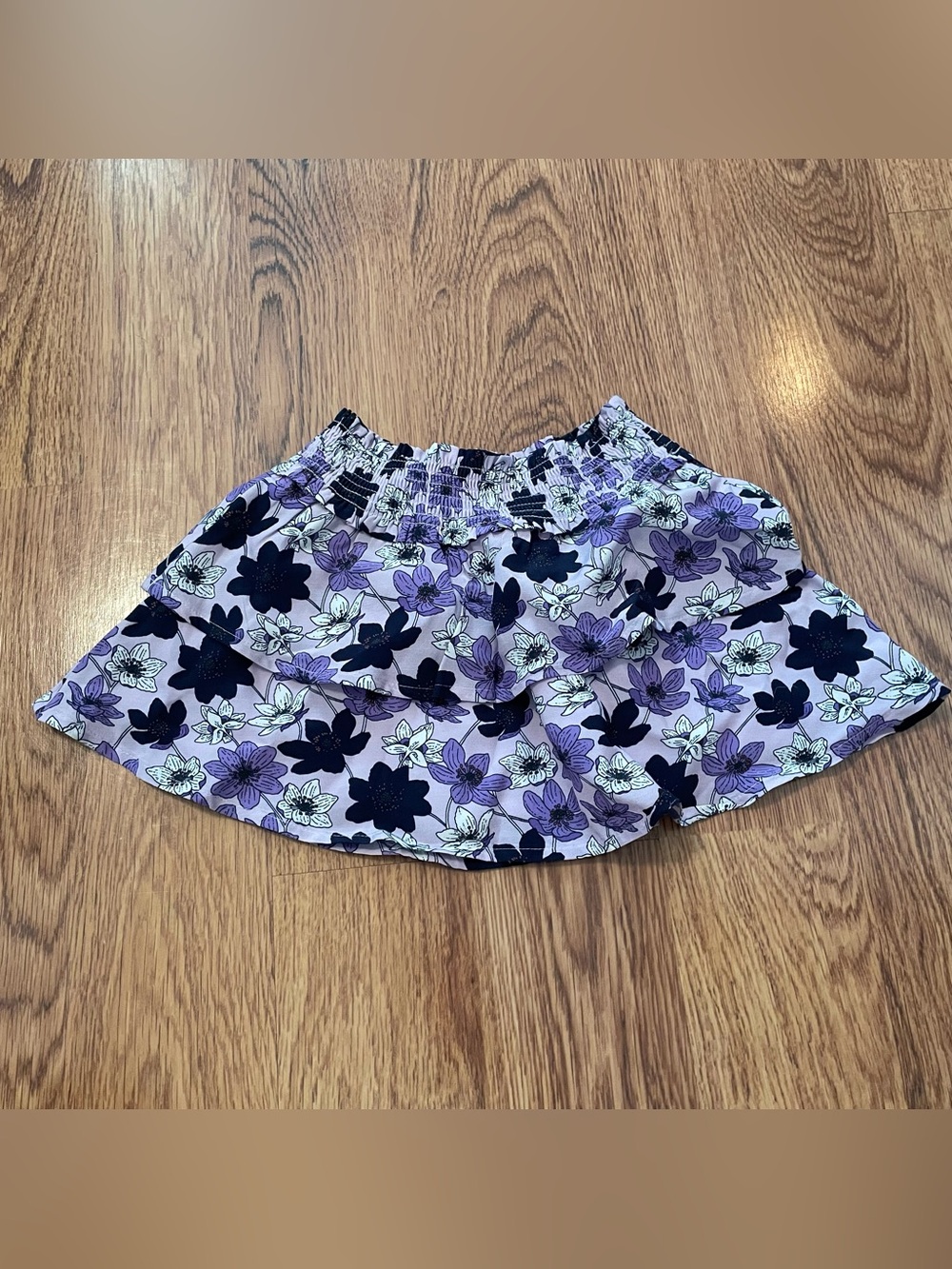 Vineyard Vines Tiered Purple Floral Skirt